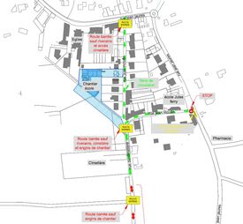 Plan de circulation : Inversion des sens de circulation rue J Moulin et r Cimetière + chemin rural condamné
