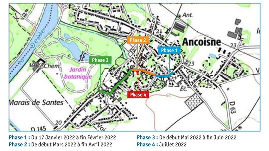 Travaux de rénovation d'eau potable rue Jean Jaurès - Phasage