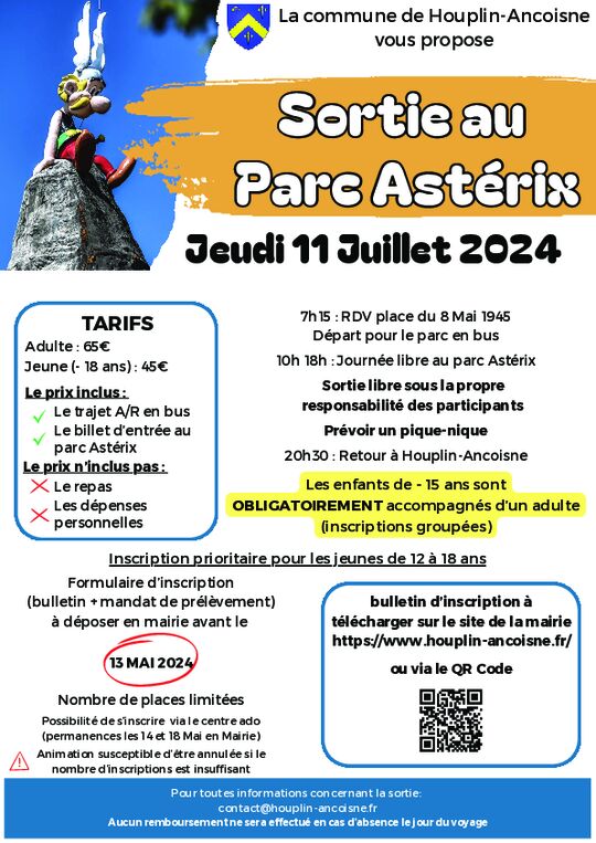 Affiche de la sortie au parc Astérix