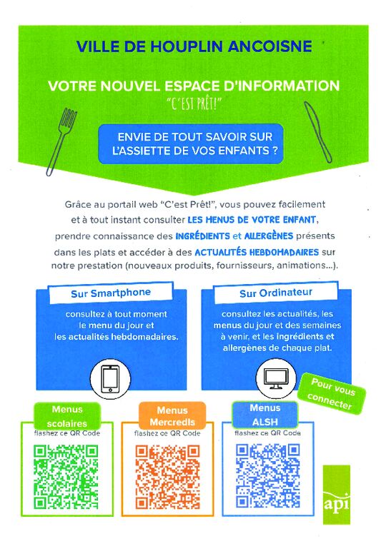 QRcode pour accéder aux menus de la restauration